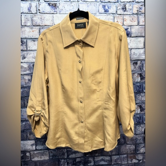 VINTAGE DANA BUCHMAN Saks Fifth Ave Silk Top Sz 14 XL - Picture 1 of 6